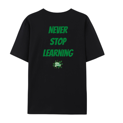 Short Sleeve "NEVER STOP LEARNING" T-Shirt